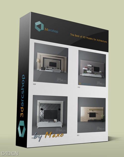 电视电视柜家具室内3D模型 TV / Media Furniture 01-64 【3darcshop出品】 - C4D之家 - url.jpeg