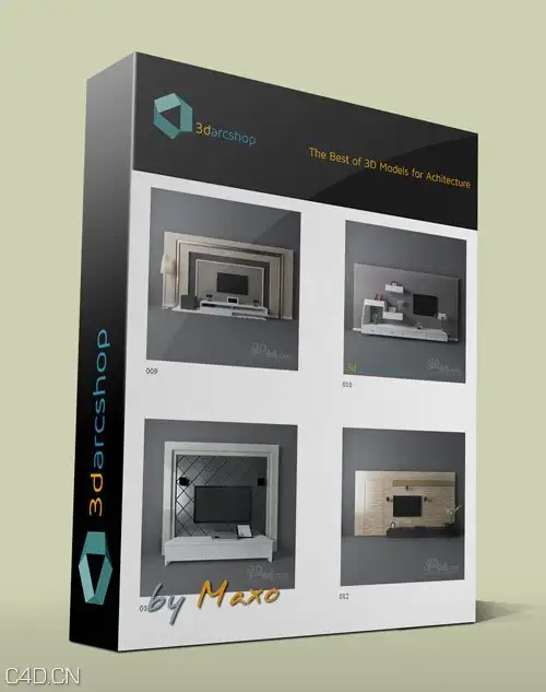 电视电视柜家具室内3D模型 TV / Media Furniture 01-64 【3darcshop出品】 - C4D之家 - url.jpeg
