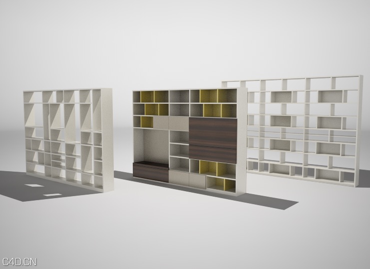 书架,书柜C4D模型（c4d for vray）bookcase - C4D之家 - cinema4d_ 2014-11-19 15.07.05.jpg