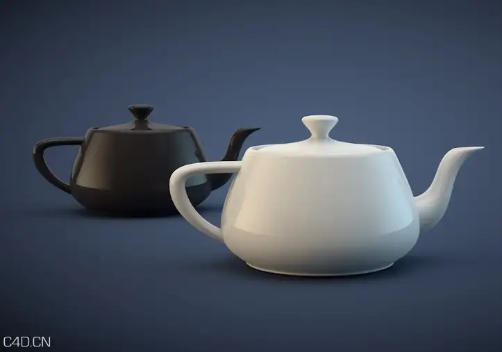 陶瓷短嘴茶壶C4D模型 teapot 3D models