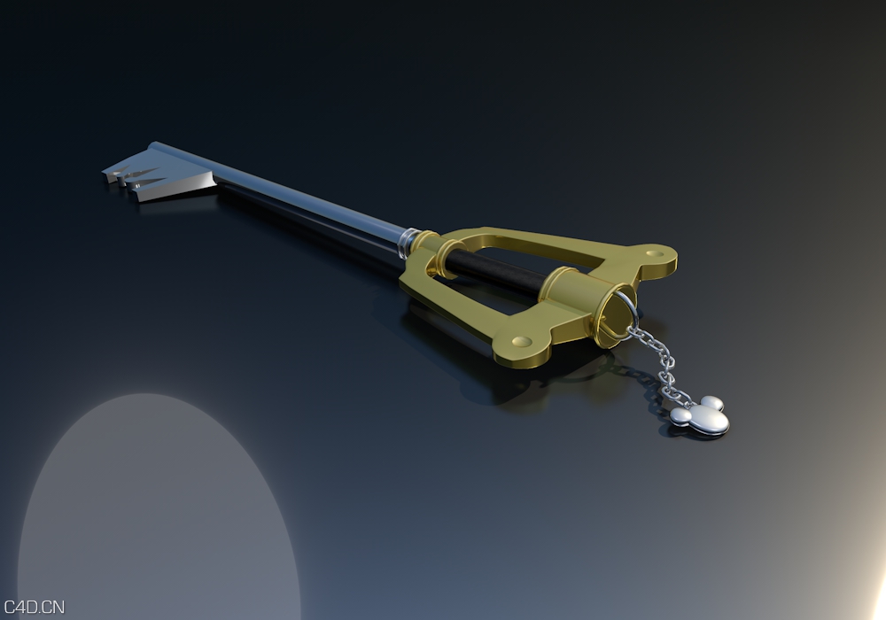 金钥匙C4D模型 Golden key 3 d model