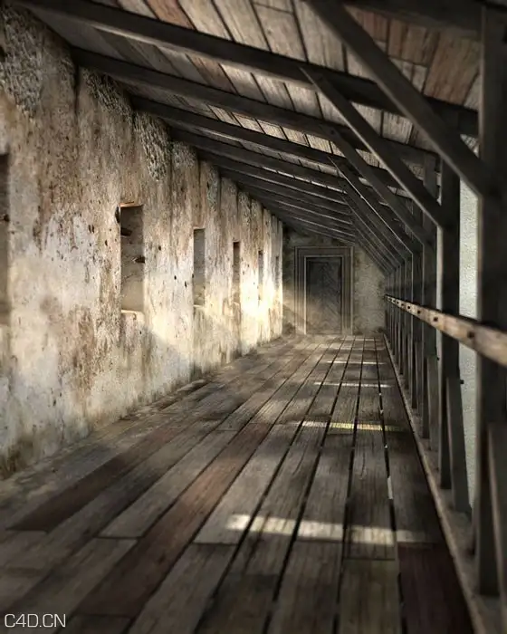 残旧破烂的木屋效果C4D渲染作品 The wooden