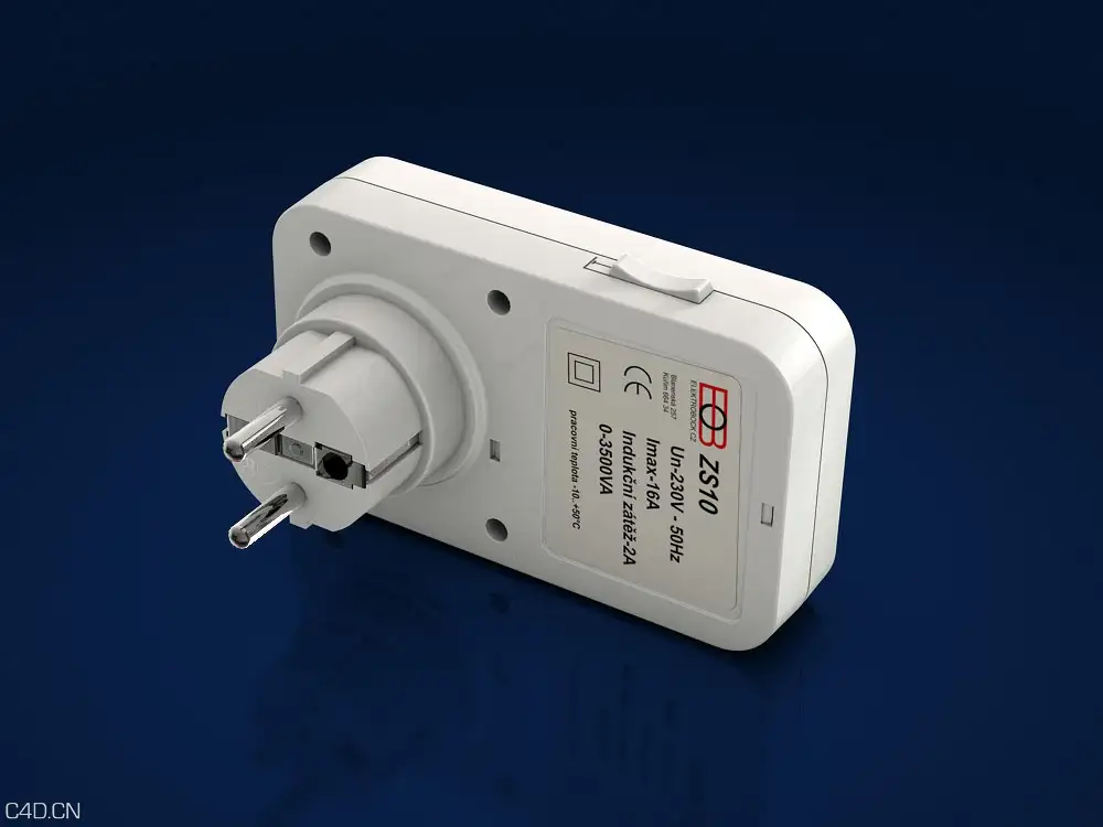 C4D产品渲染：电源插头 Power plug - C4D之家 - hodinyfinal011.jpg