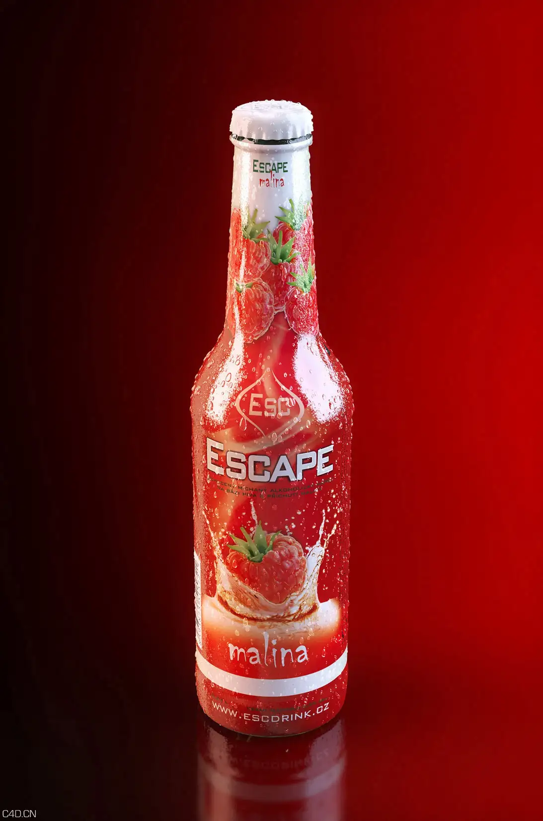 长满水珠的碳酸饮料瓶C4D渲染 Carbonated beverage bottle - C4D之家 - 未标题-3.jpg