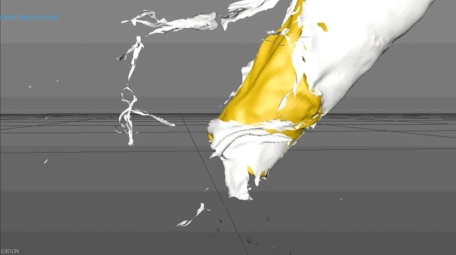 布料撕裂教程[PY脚本+布料标签]附工程C4D Cloth Tearing Tutorial-HD