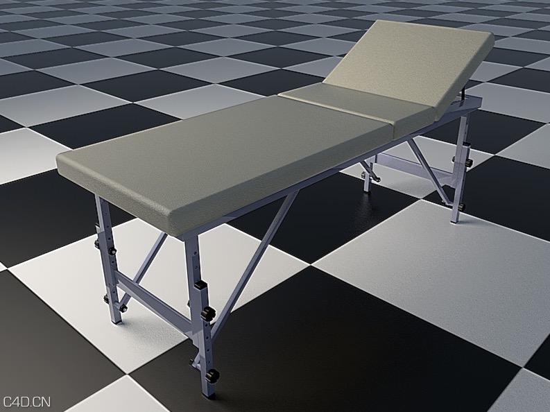 可调节高低的床C4D模型 Lettino per massaggi