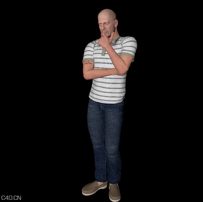 美国光头男性C4D模型 People 3d - C4D之家 - cinema4d_ 2014-11-30 22.05.22.jpg