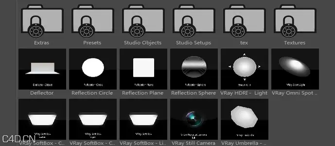 C4D VRAY环境灯光预设 JB vray studiotools 1.2