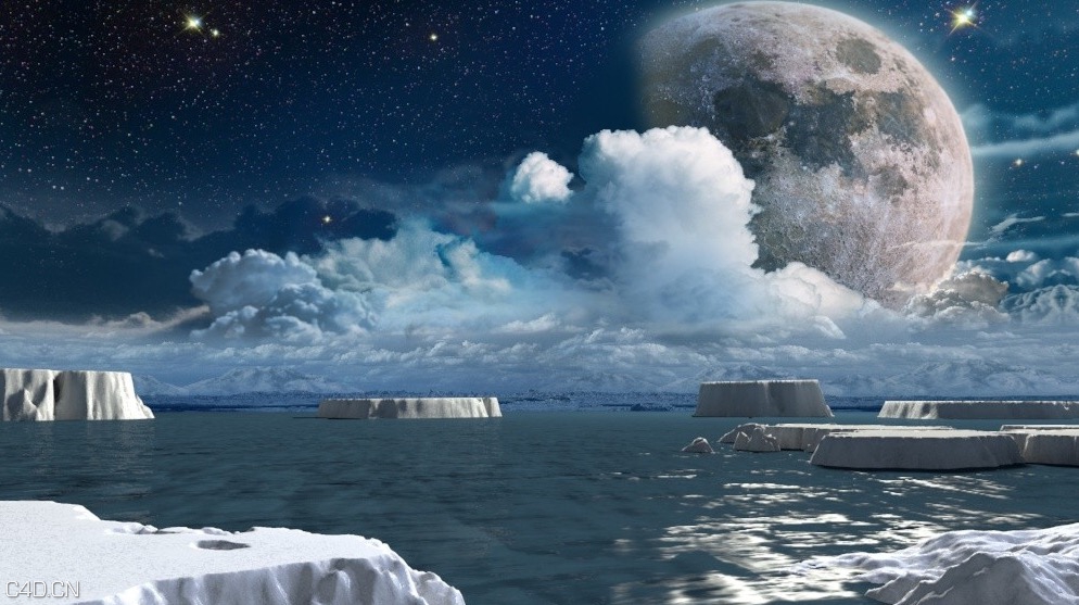 南极冰川C4D工程文件 Antarctic glaciers