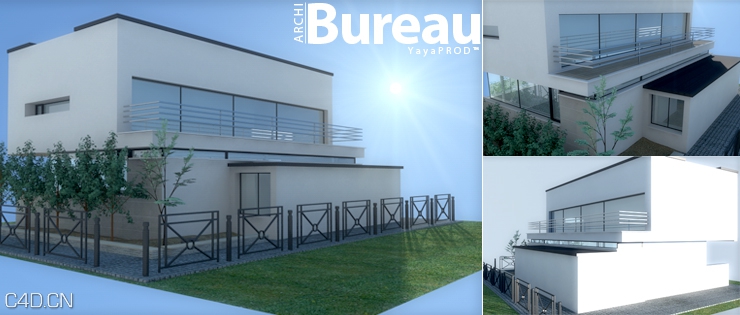 别墅C4D模型 Villa 3d models - C4D之家 - title.jpg