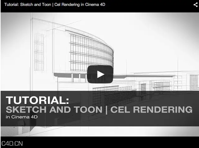 C4D建模线描效果教程 SKETCH AND TOON CEL RENDERING IN CINEMA 4D - C4D之家 - cinema4d_ 2014-12-06 22.50.37.jpg
