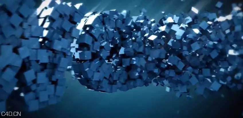 C4D 方块变形汇聚成文字Logo教程 Cubes into Letters