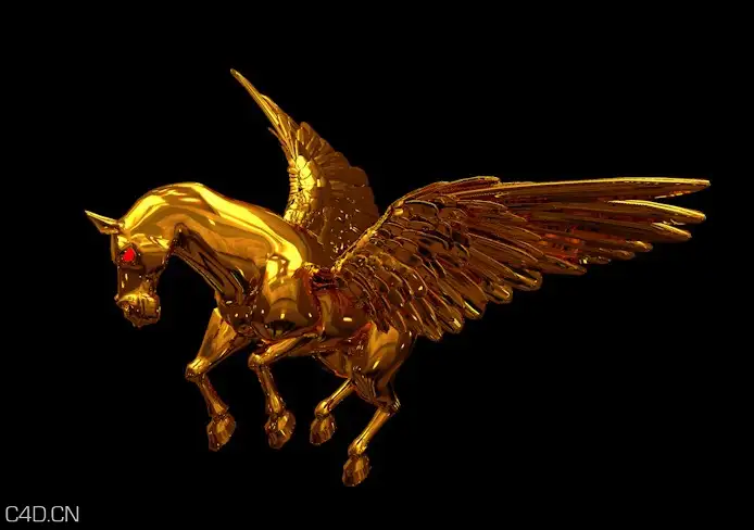 金色飞马C4D模型 Golden Pegasus - C4D之家 - cinema4d_ 2014-12-09 15.09.15.jpg