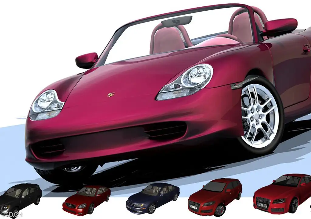 21辆高精度汽车C4D模型合集 Automobile 3D model
