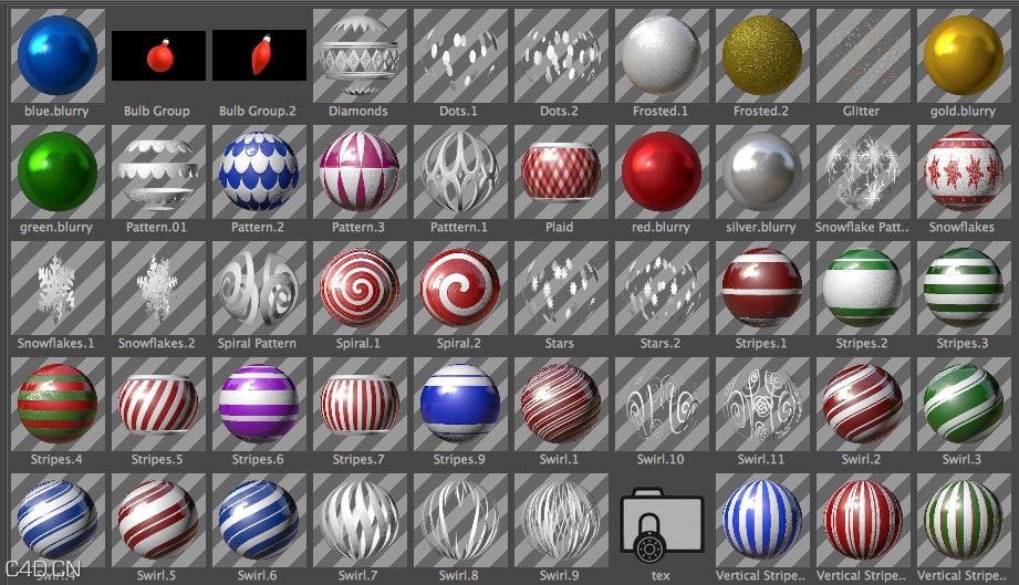 圣诞节饰品模型-灯泡、五角星C4D模型 C4D Holiday Ornaments - C4D之家 - cinema4d_ 2014-12-10 23.46.52.jpg