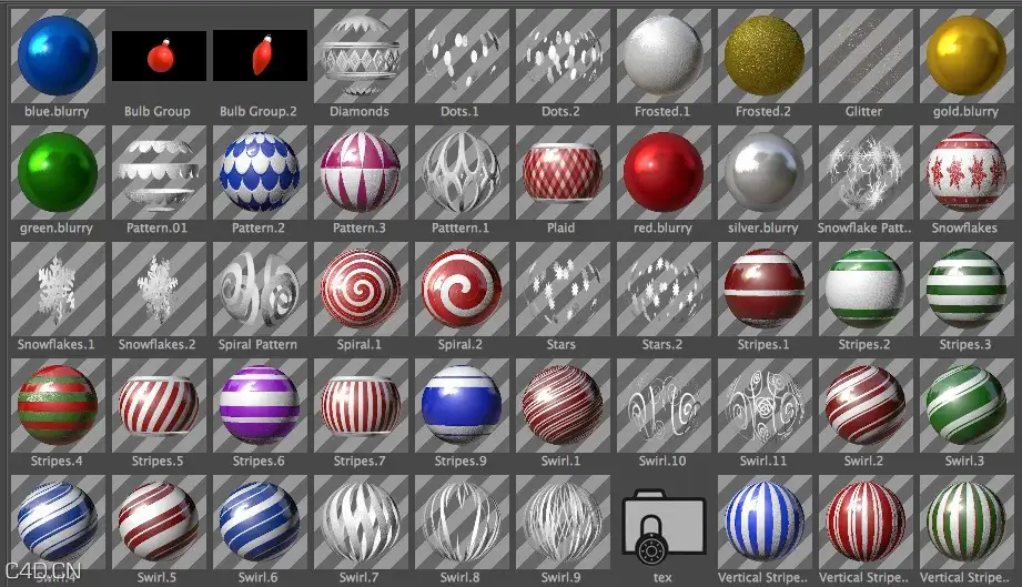 圣诞节饰品模型-灯泡、五角星C4D模型 C4D Holiday Ornaments - C4D之家 - cinema4d_ 2014-12-10 23.46.52.jpg