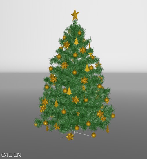 圣诞节饰模型：圣诞树C4D模型（C4D/MAX）Christmas tree 3D model - C4D之家 - cinema4d_ 2014-12-11 12.03.54.jpg