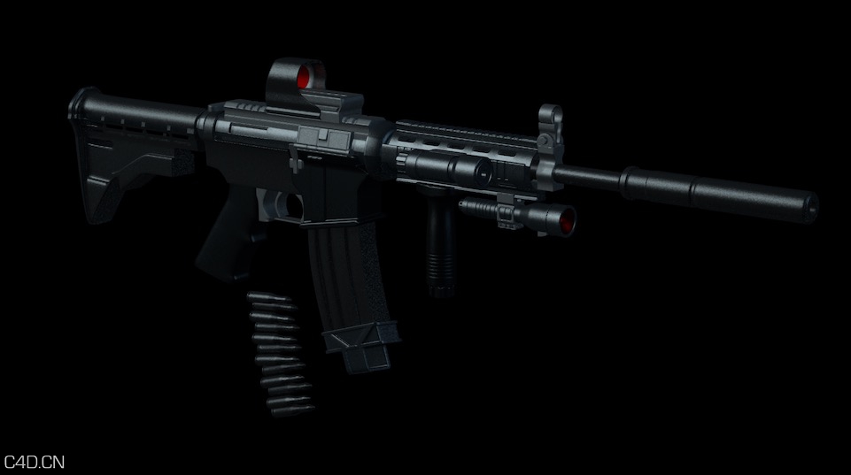 m4步枪(卡宾枪)C4D模型 M4 3D MODEL - C4D之家 - cinema4d_ 2014-12-11 14.15.09.jpg