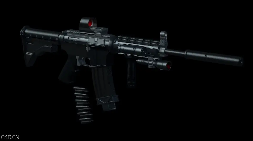 m4步枪(卡宾枪)C4D模型 M4 3D MODEL