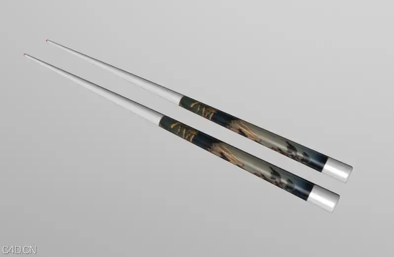 圆形筷子C4D模型 round chopstick