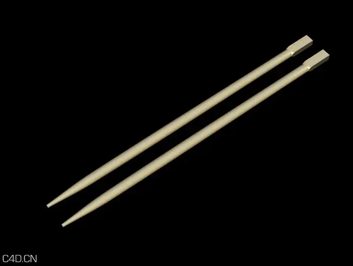 方头竹筷C4D模型 bamboo disposable chopstick
