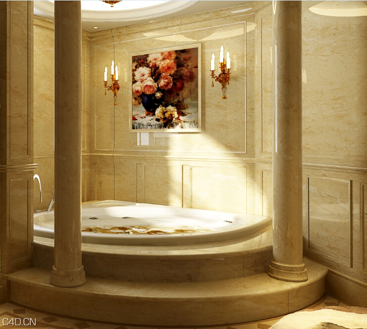 C4D for VR 浴室 效果图 - C4D之家 - C4D浴室效果图