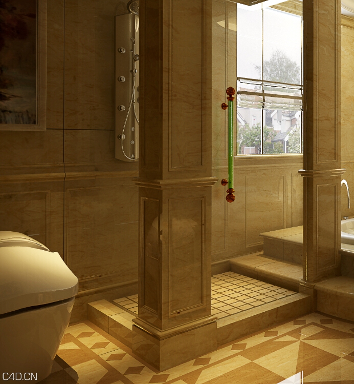 C4D for VR 浴室 效果图 - C4D之家 - C4D效果图