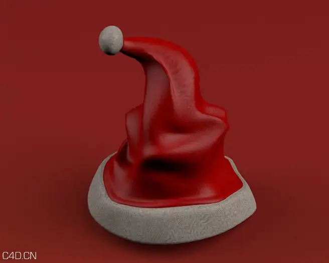圣诞节红帽C4D模型（C4D/OBJ）Christmas hat - C4D之家 - cinema4d_ 2014-12-12 00.08.47.jpg