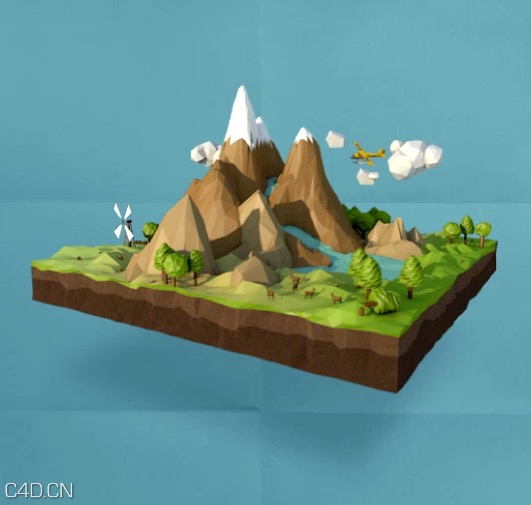 CINEMA 4D多边形小岛实例中文教程-87time出品 - C4D之家 - cinema4d_ 2014-12-12 01.50.29.jpg