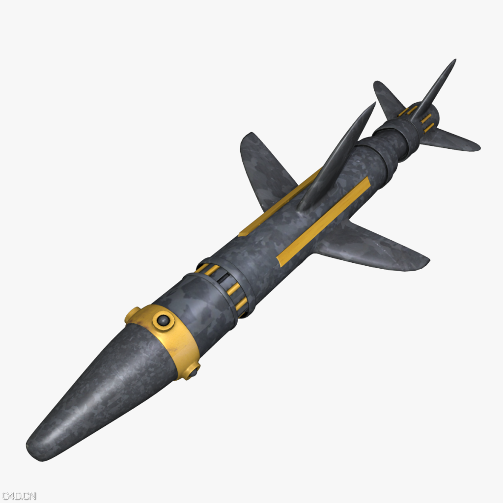 军械武器：导弹C4D模型 3d Missile Model
