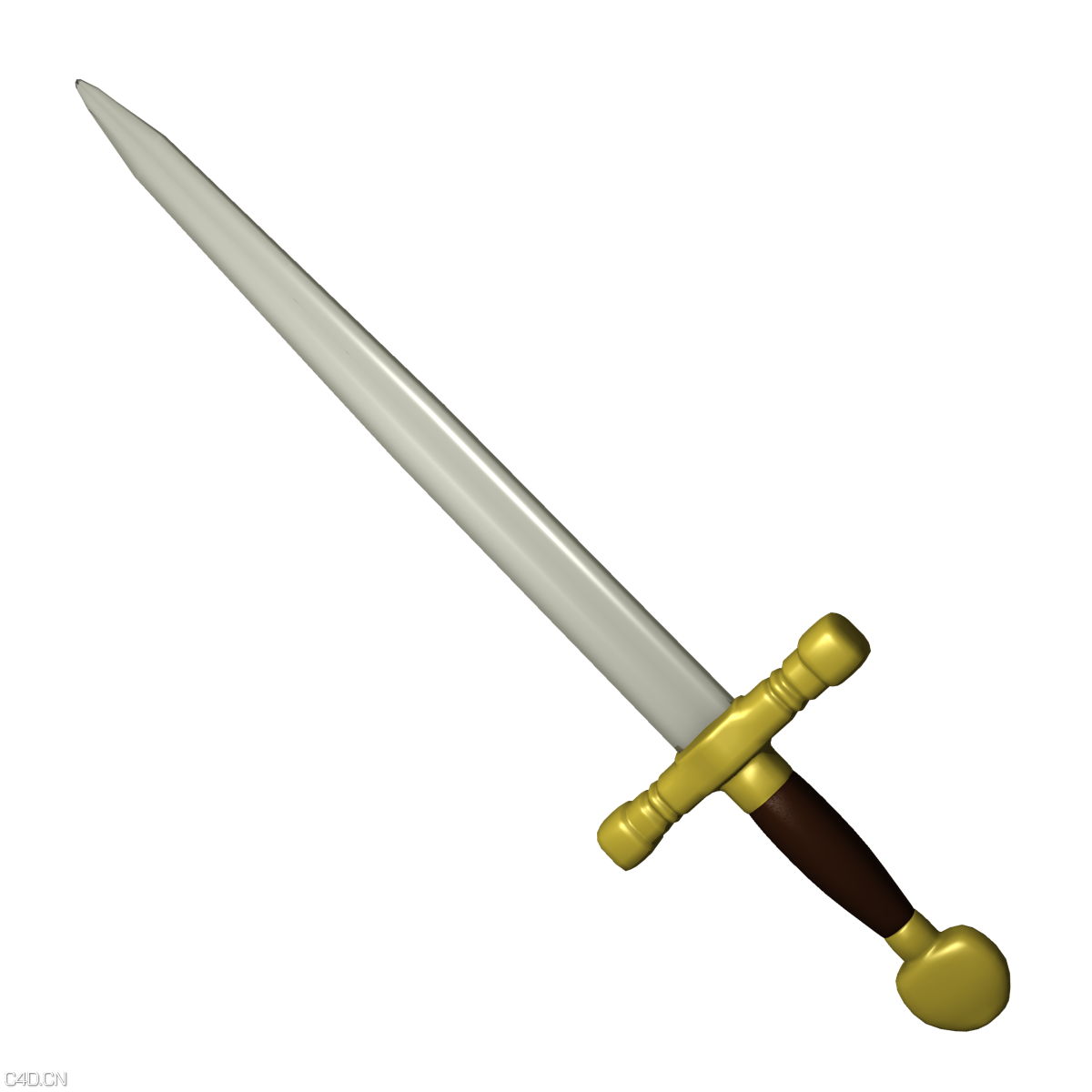宝剑C4D模型 3d Sword Model - C4D之家 - freesword1.png