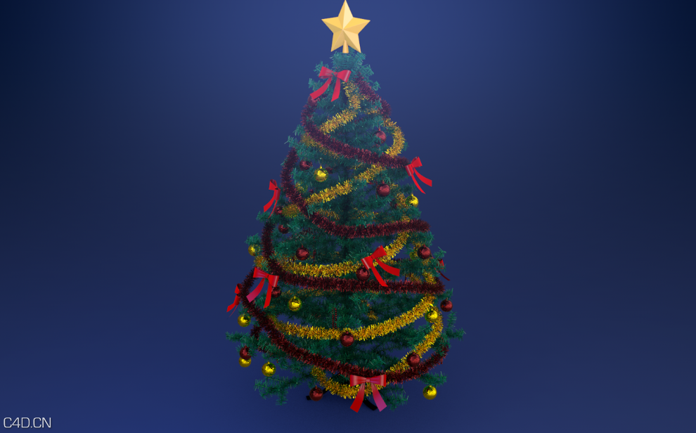 高精度模型——圣诞树C4D模型 Christmas tree - C4D之家 - 圣诞树.png
