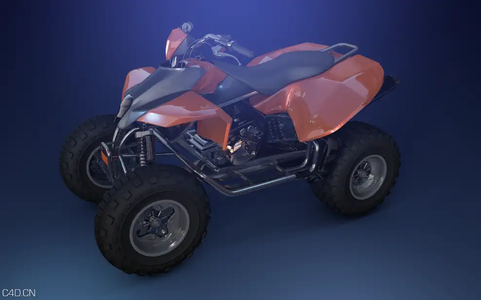 高精度模型——沙滩车（四轮摩托）C4D模型 - C4D之家 - 沙滩车02.png