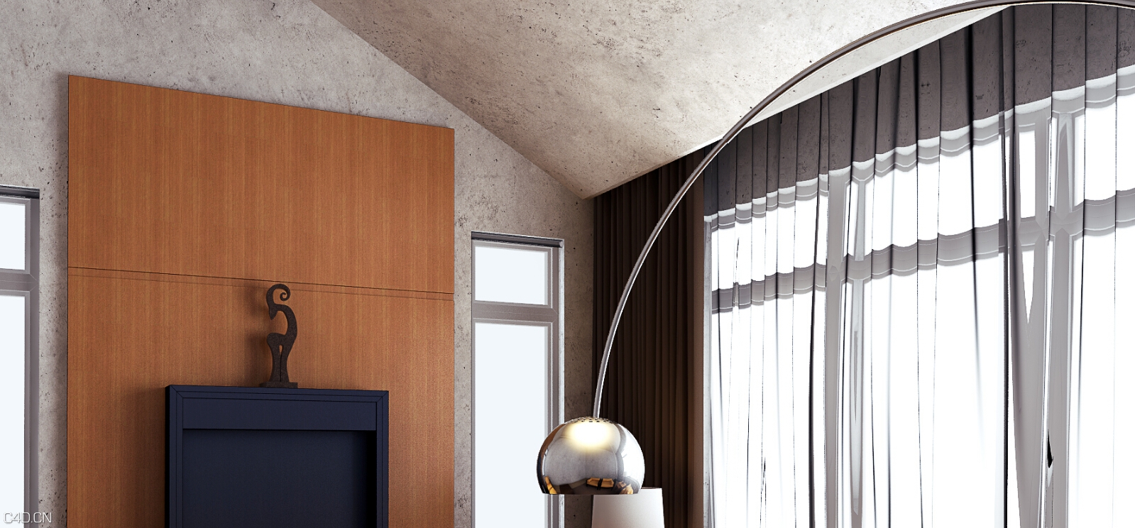 C4D for VR 室内阁楼效果图 - C4D之家 - 室内效果真实