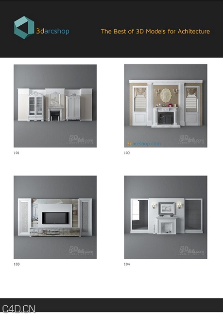 电视柜家具室内3D模型 TV & Media Furniture 65 – 114 【3darcshop出品】 - C4D之家 - fzdpKIB.jpg