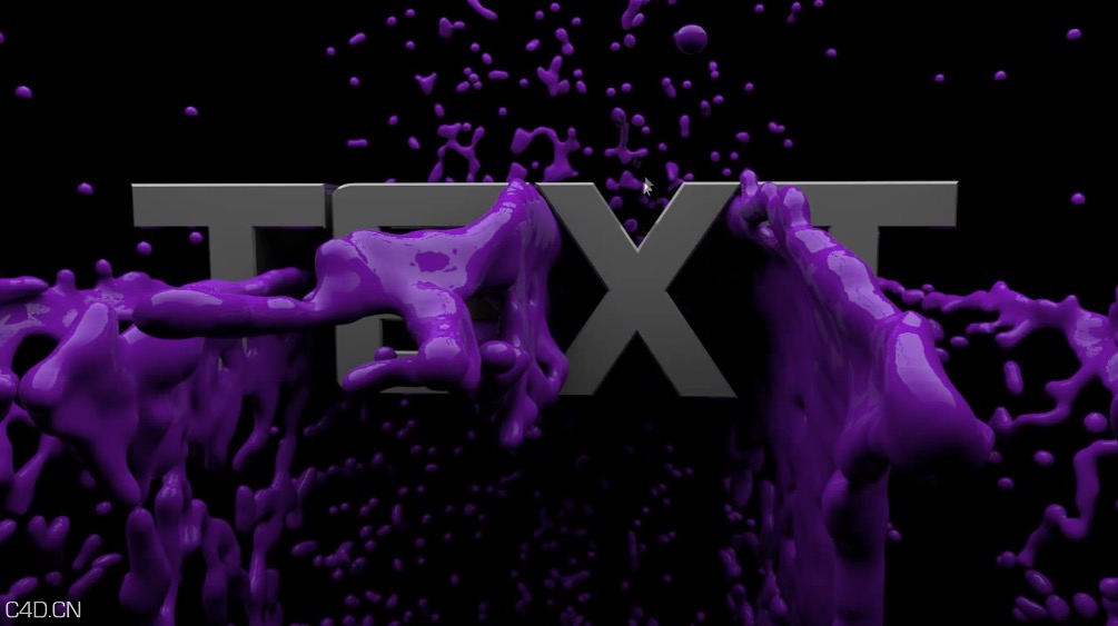 Realflow和C4D制作文字缝隙中喷溅的流体教程 Screen Splash Tutorial