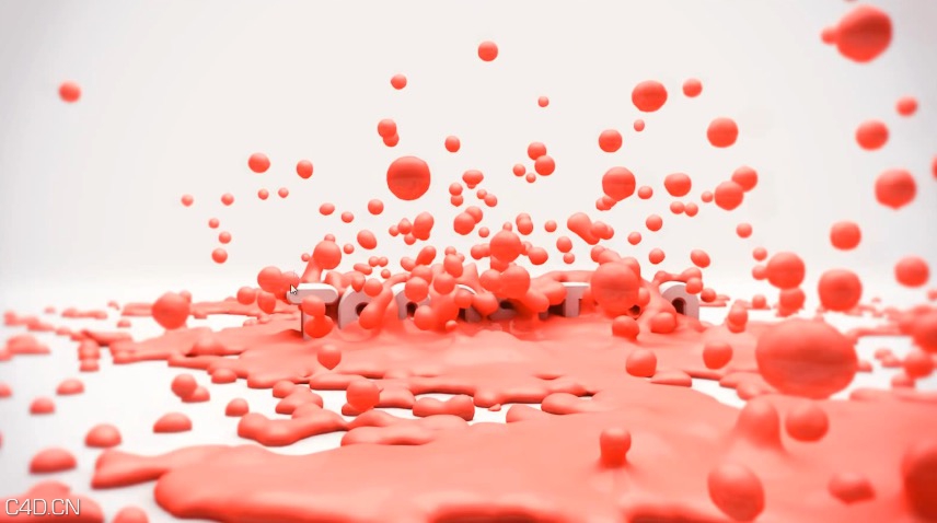 Realflow/cinema4d制作文本被泄漏液体覆盖教程