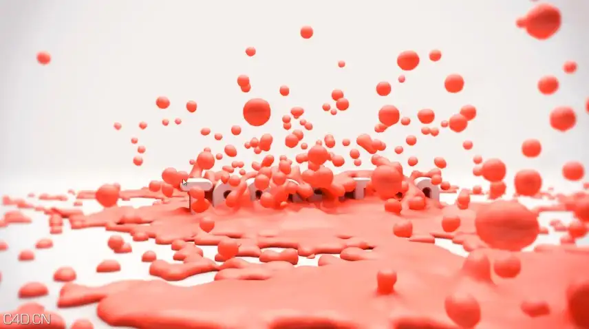 Realflow/cinema4d制作文本被泄漏液体覆盖教程