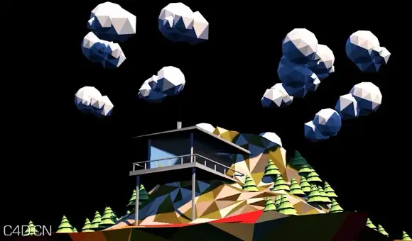 C4D创建低面多边形风光环境模型 Cinema 4D – Creating a Low-Poly Look Tutorial