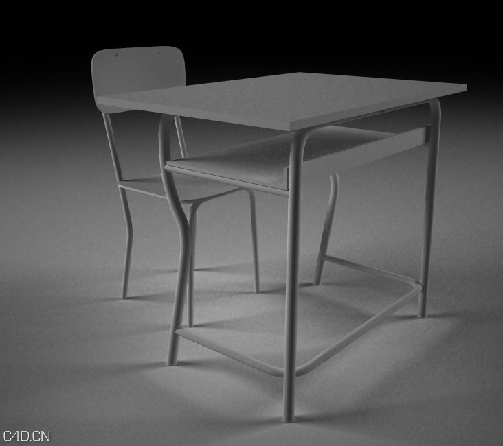 学校课堂桌椅C4D模型 Banco Scuola