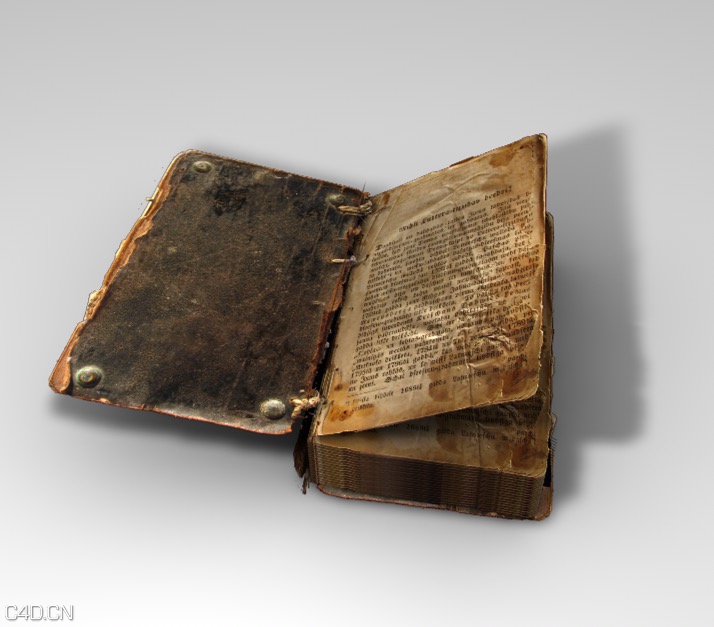 破旧经书C4D模型 un libro antico creato con cinema 4d r11