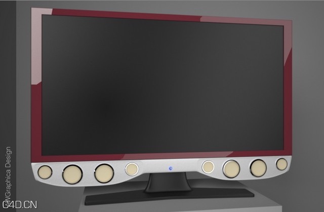 彩色液晶电视C4D模型 TV Color LCD