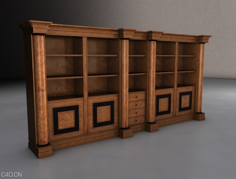 欧式木柜C4D模型 Mobile libreria classico - C4D之家 - cinema4d_ 2014-12-18 23.27.12.jpg