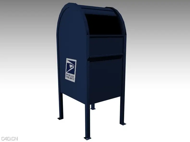 邮局邮箱筒C4D模型 mailbox