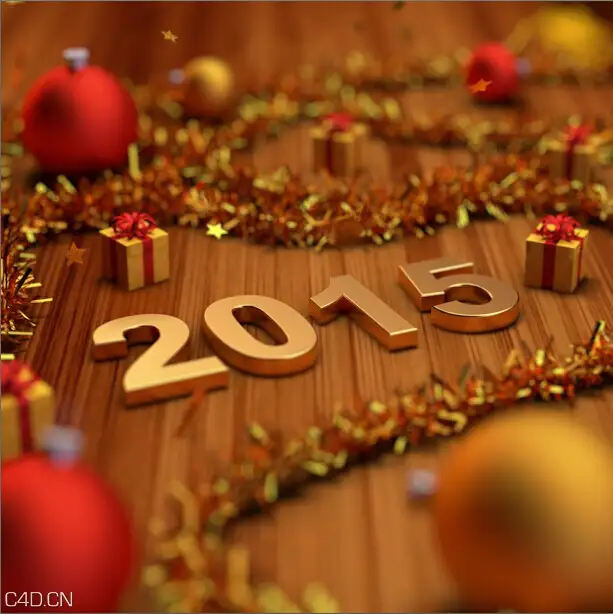 C4D 圣诞节 物理渲染 Merry Christmas and happy New Year!