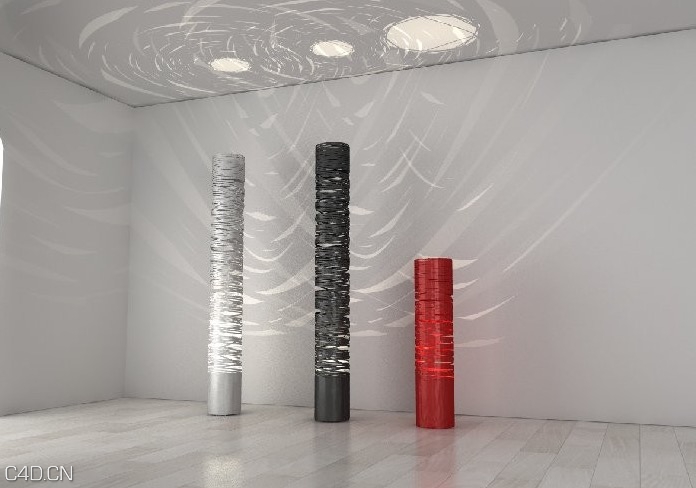 炫彩灯柱C4D模型 tress foscarini