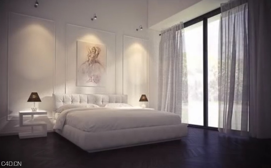 CINEMA 4D室内客厅vray渲染教程 Vray HDRI Interior Lighting and Rendering