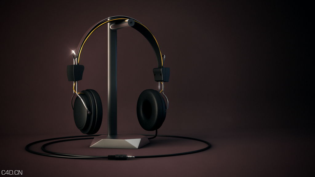 耳机C4D模型 Cinema 4D Headphones Model - C4D之家 - mos-1024x576.png