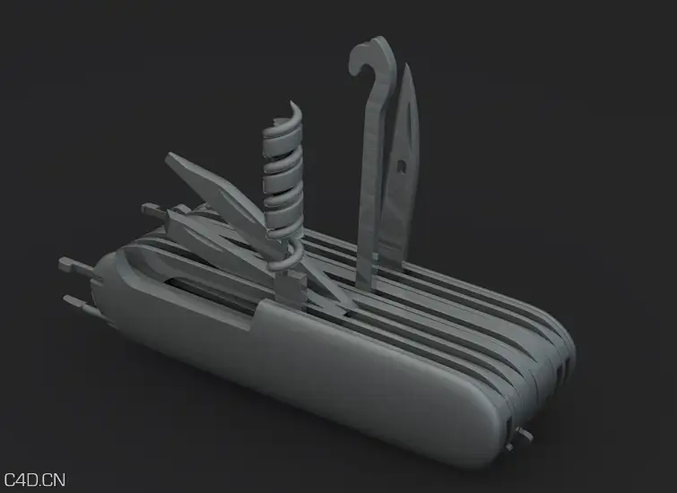 瑞士军刀C4D模型 Swiss Army knife