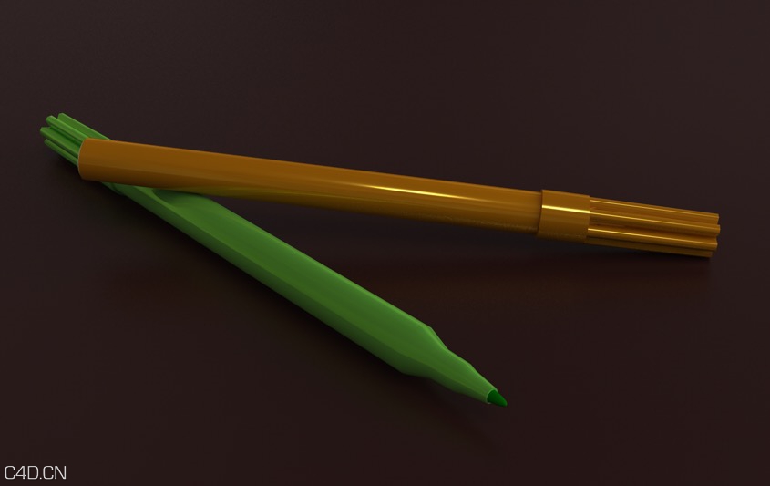 彩色画笔C4D模型 Color brush